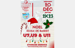 La Fête de Noël de l'Ecole de Mini-Basket du CES TOURS BASKET mercredi 20 décembre 2023 !