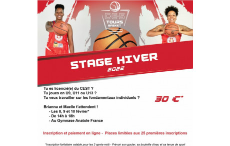 STAGE VACANCES HIVER 2022