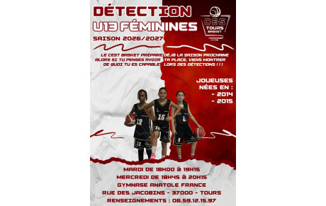 Détection U13 Féminines Saison 2026-2027